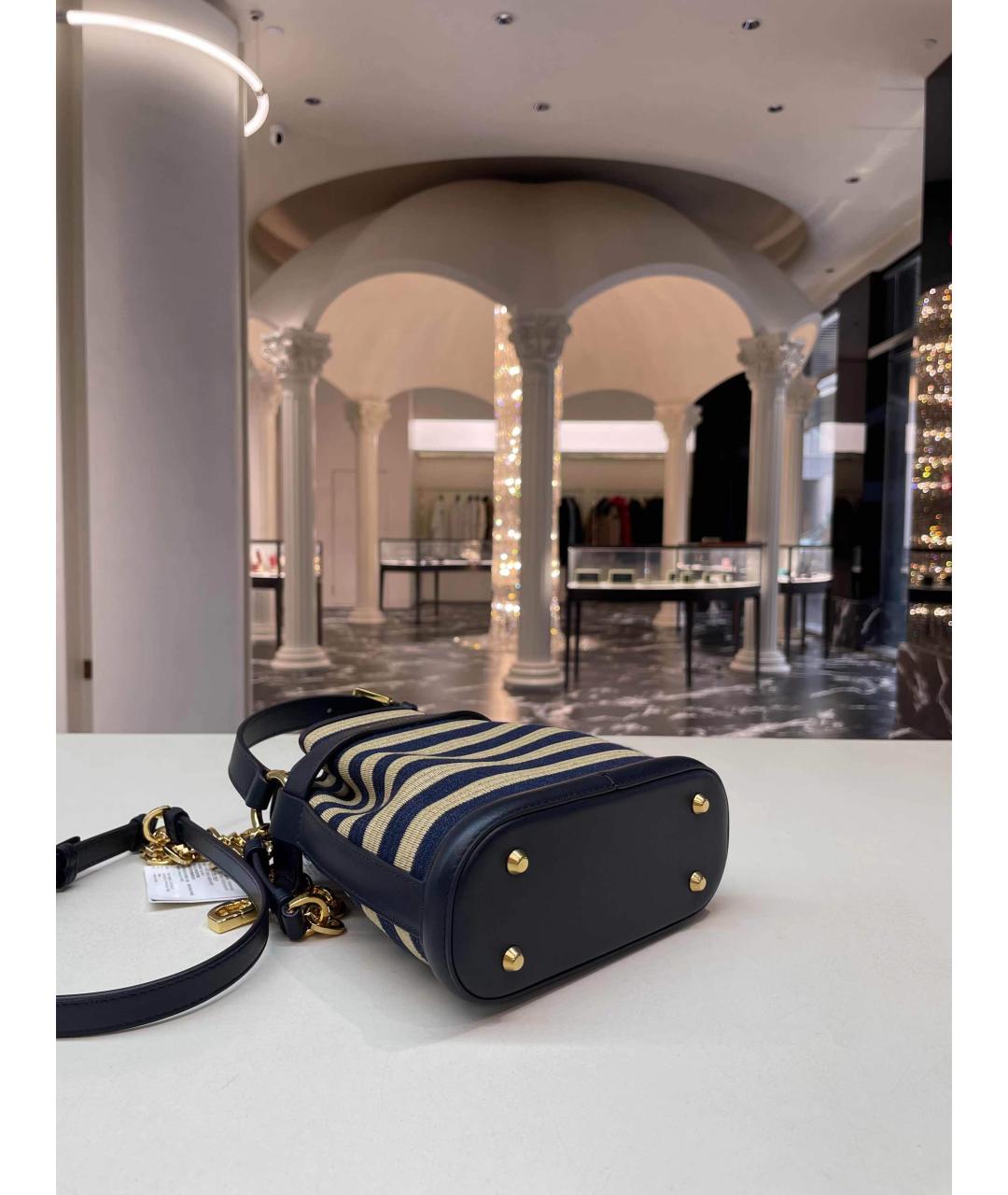 CHRISTIAN DIOR Темно-синяя сумка с короткими ручками, фото 5