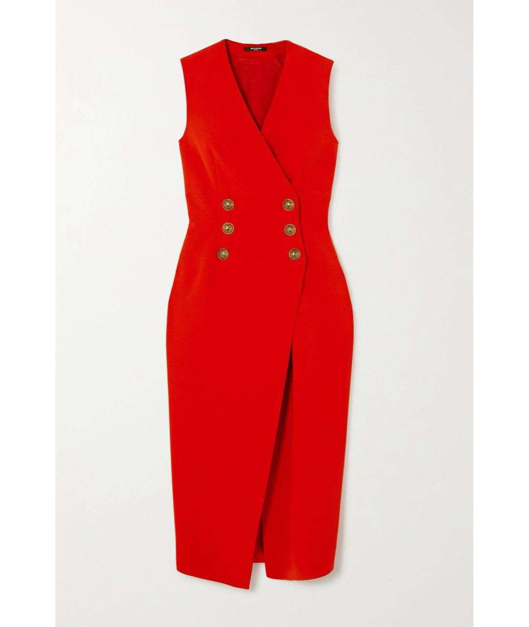 BALMAIN Красное коктейльное платье, фото 3
