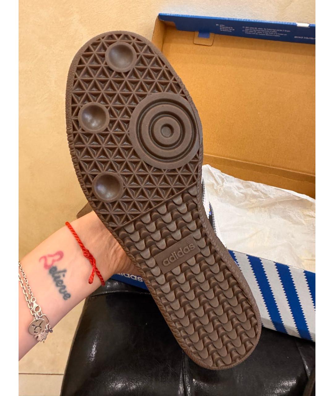 ADIDAS Черные кожаные кеды, фото 5