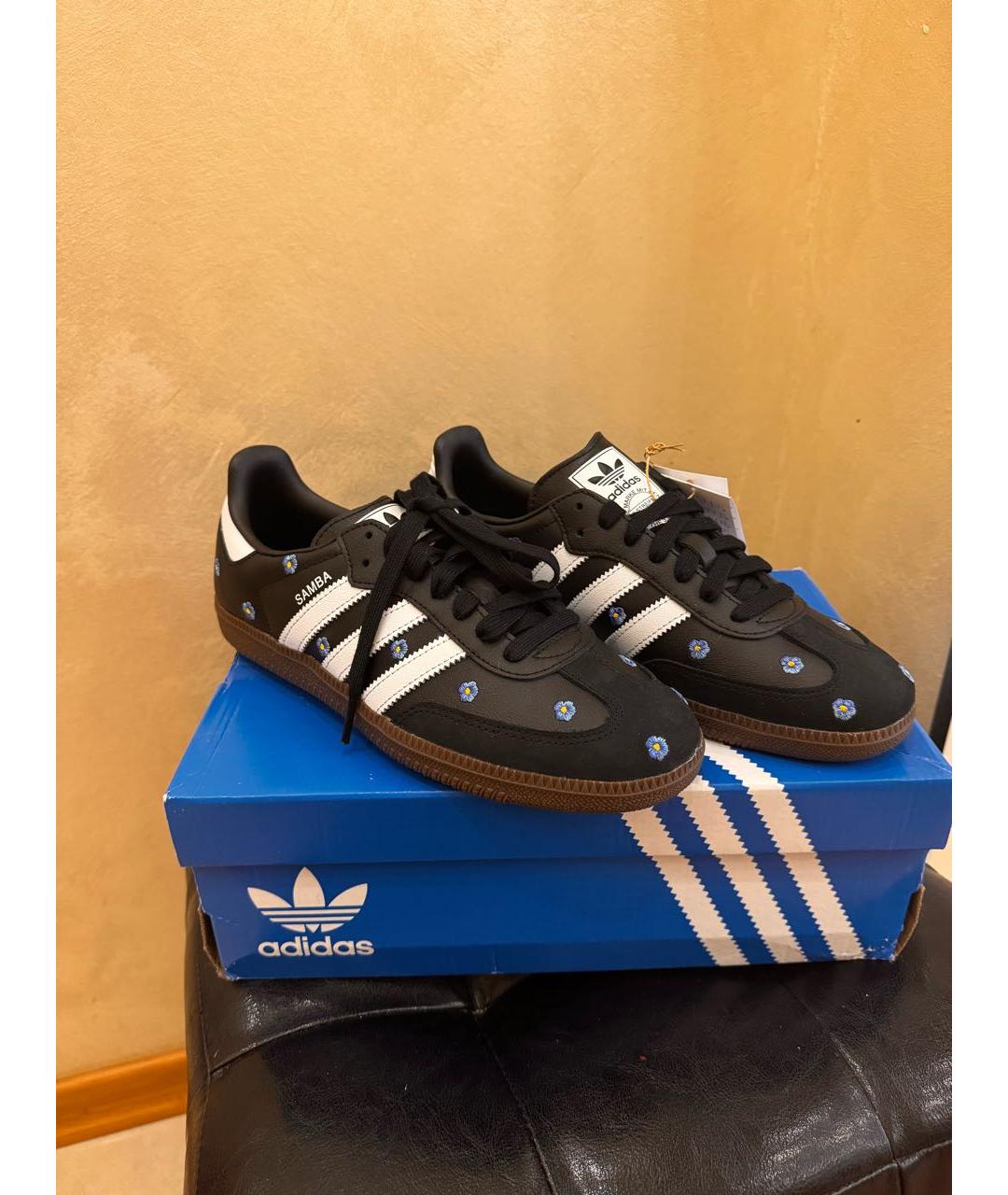 ADIDAS Черные кожаные кеды, фото 9