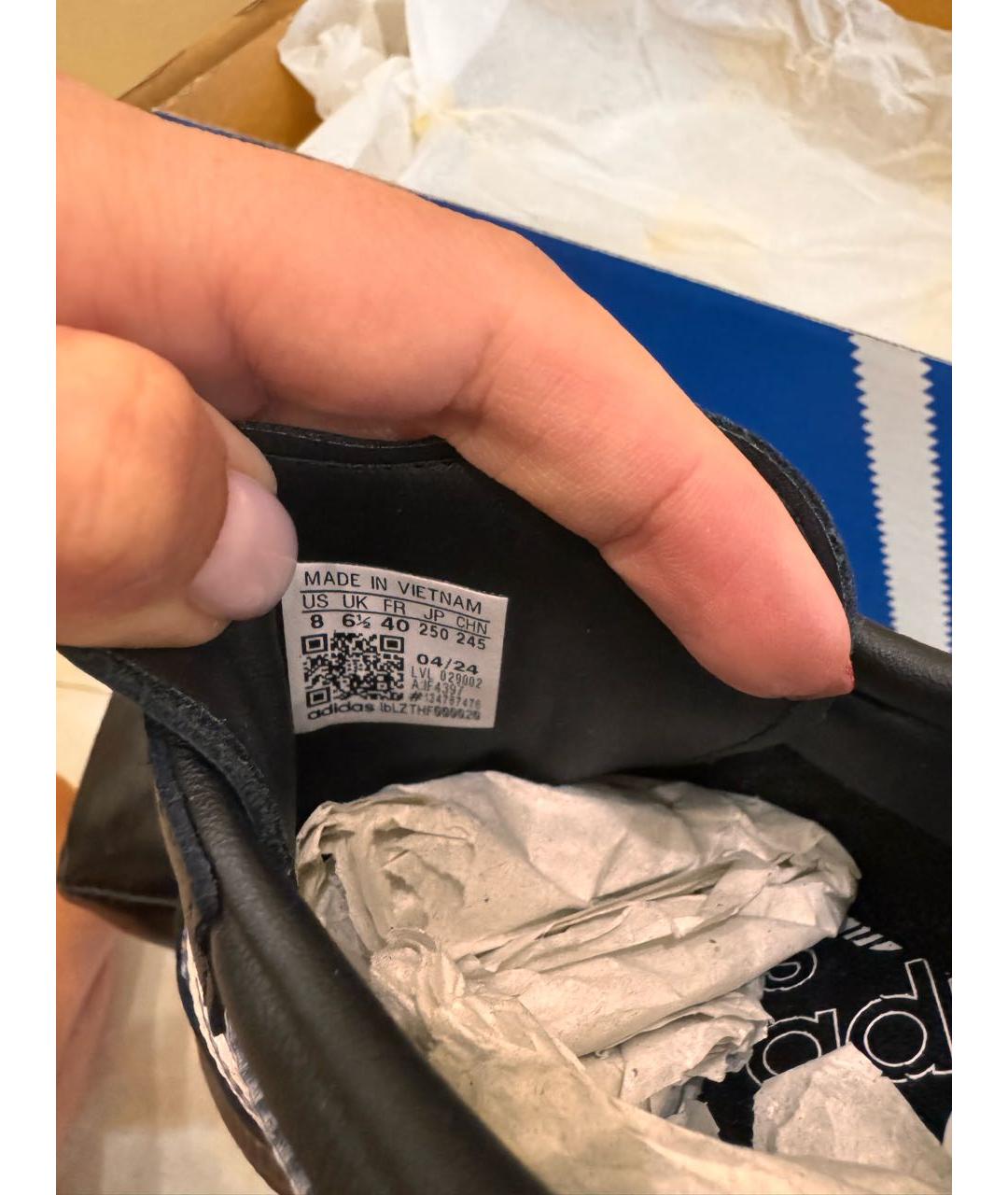 ADIDAS Черные кожаные кеды, фото 6