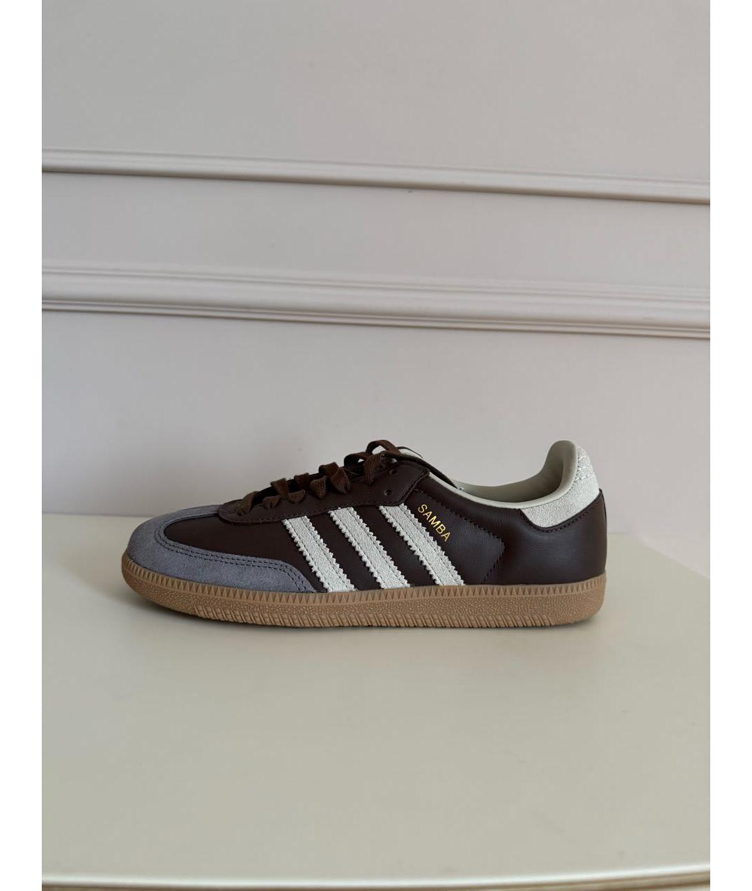 ADIDAS Коричневые кожаные кеды, фото 7