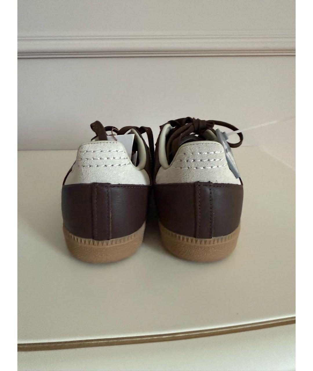 ADIDAS Коричневые кожаные кеды, фото 4