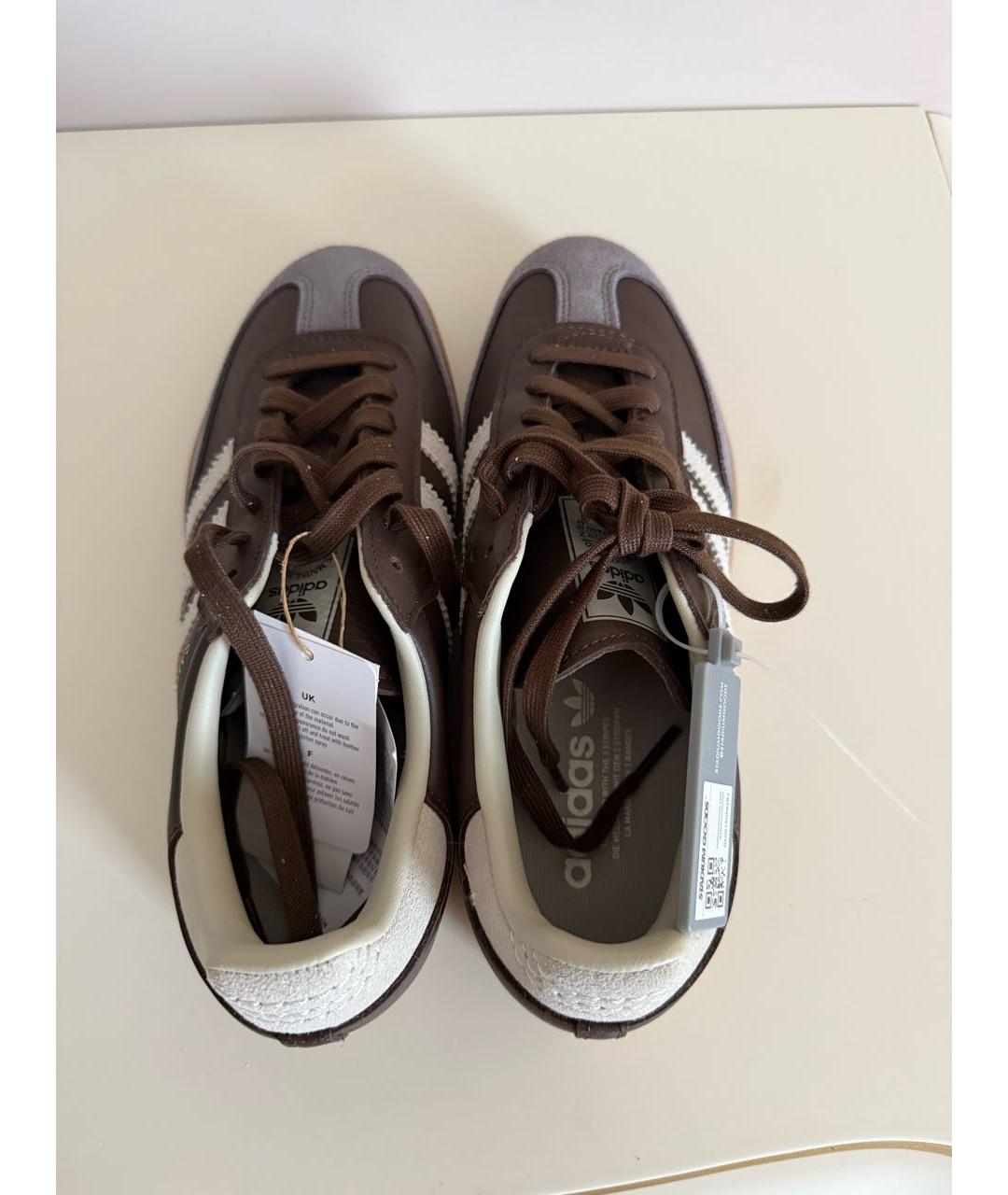 ADIDAS Коричневые кожаные кеды, фото 3
