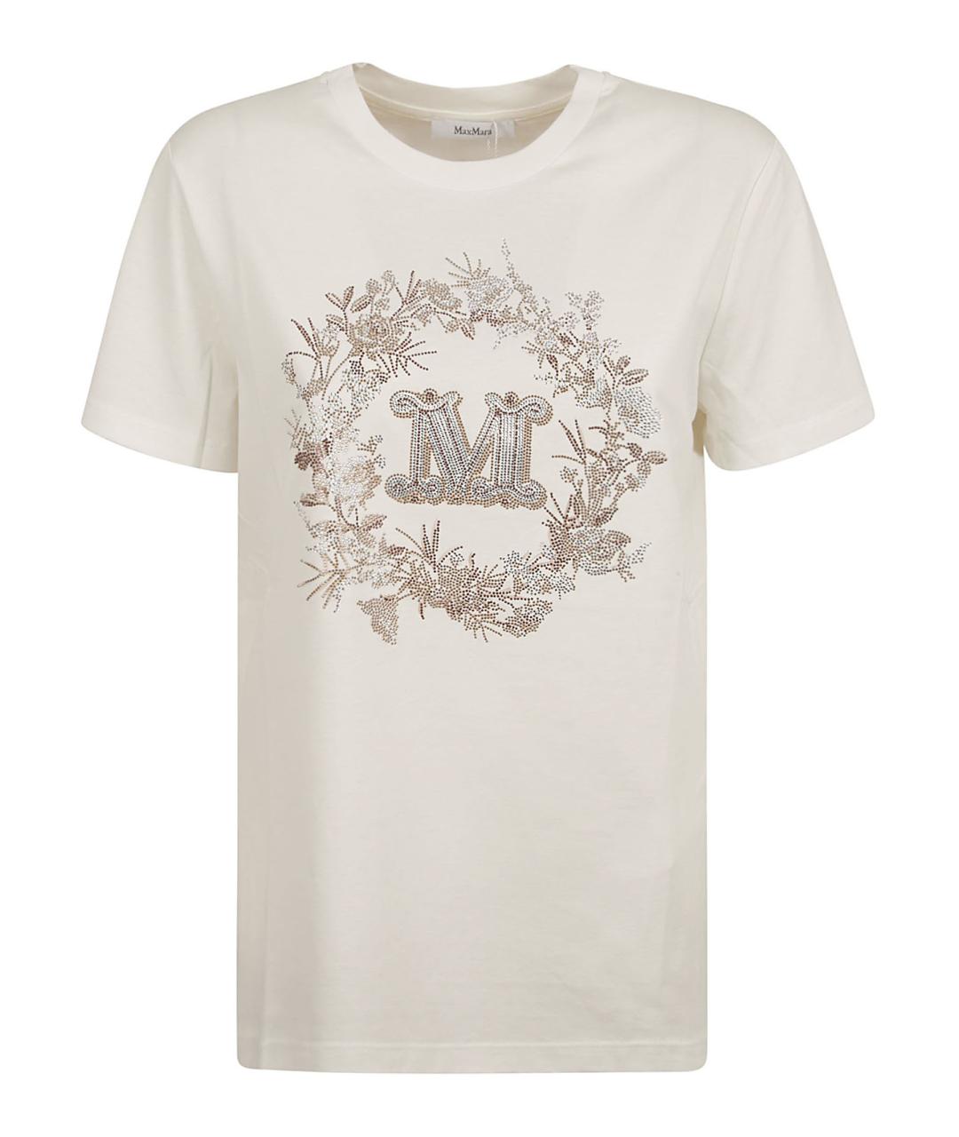 MAX MARA Белая хлопковая футболка, фото 1