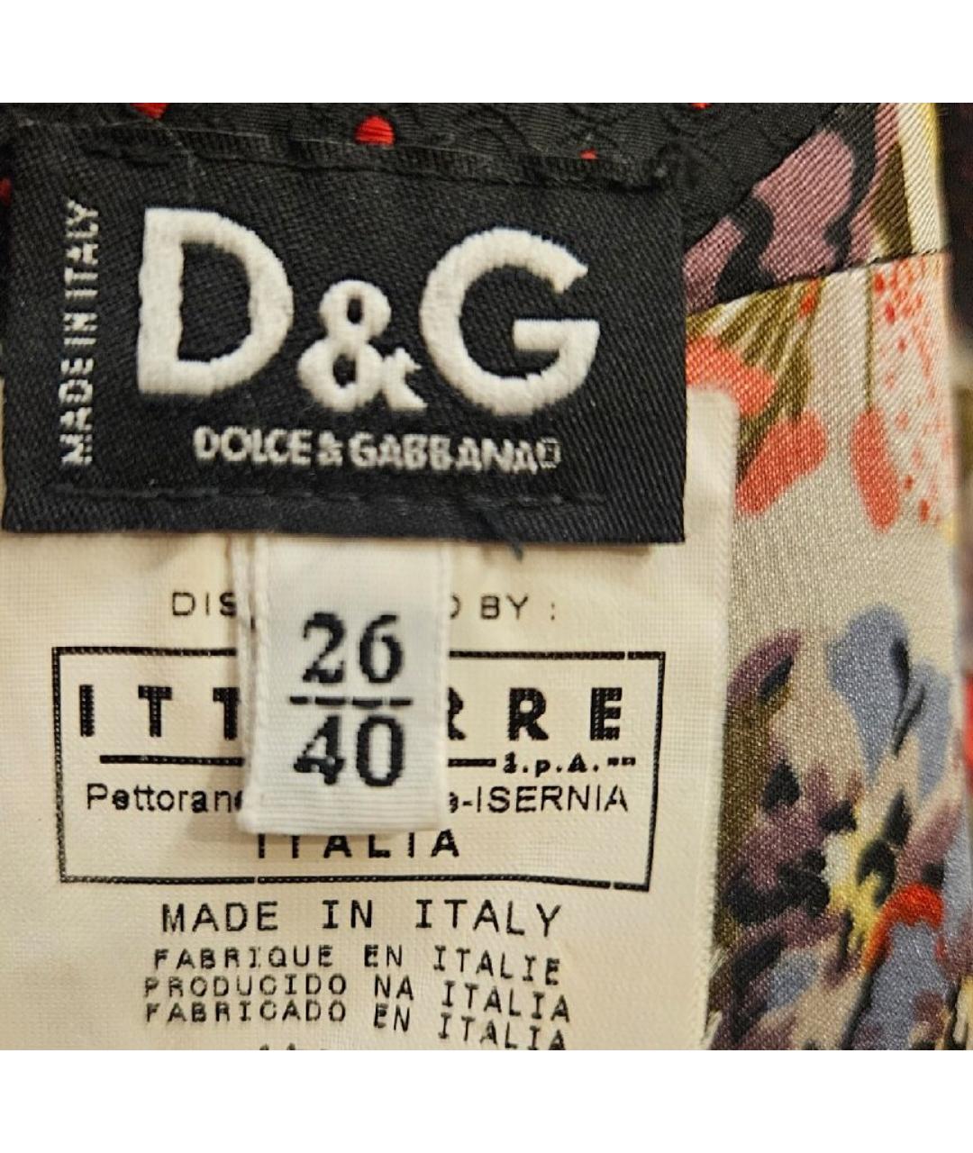 DOLCE&GABBANA Мульти хлопко-эластановое повседневное платье, фото 3