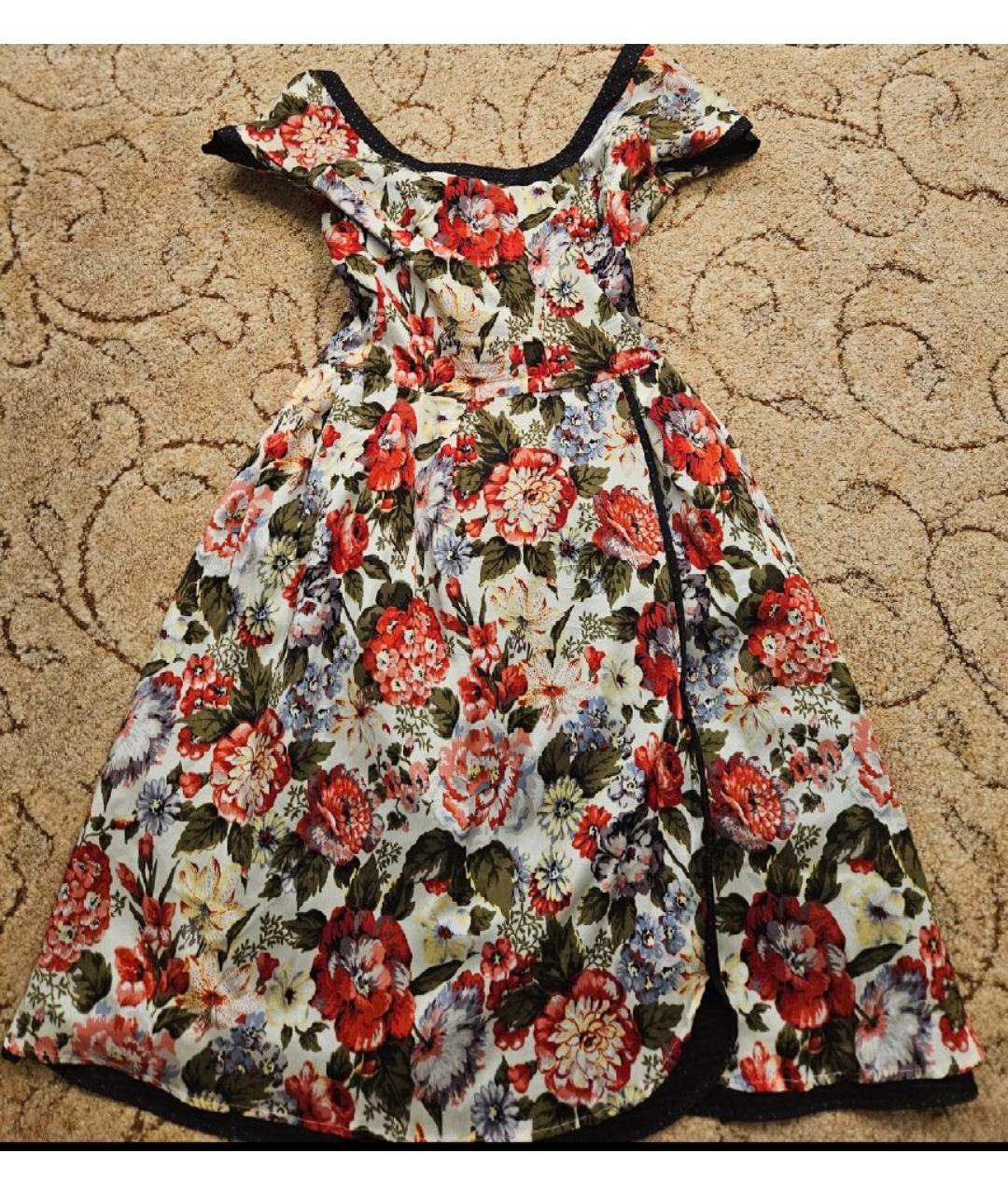 DOLCE&GABBANA Мульти хлопко-эластановое повседневное платье, фото 8