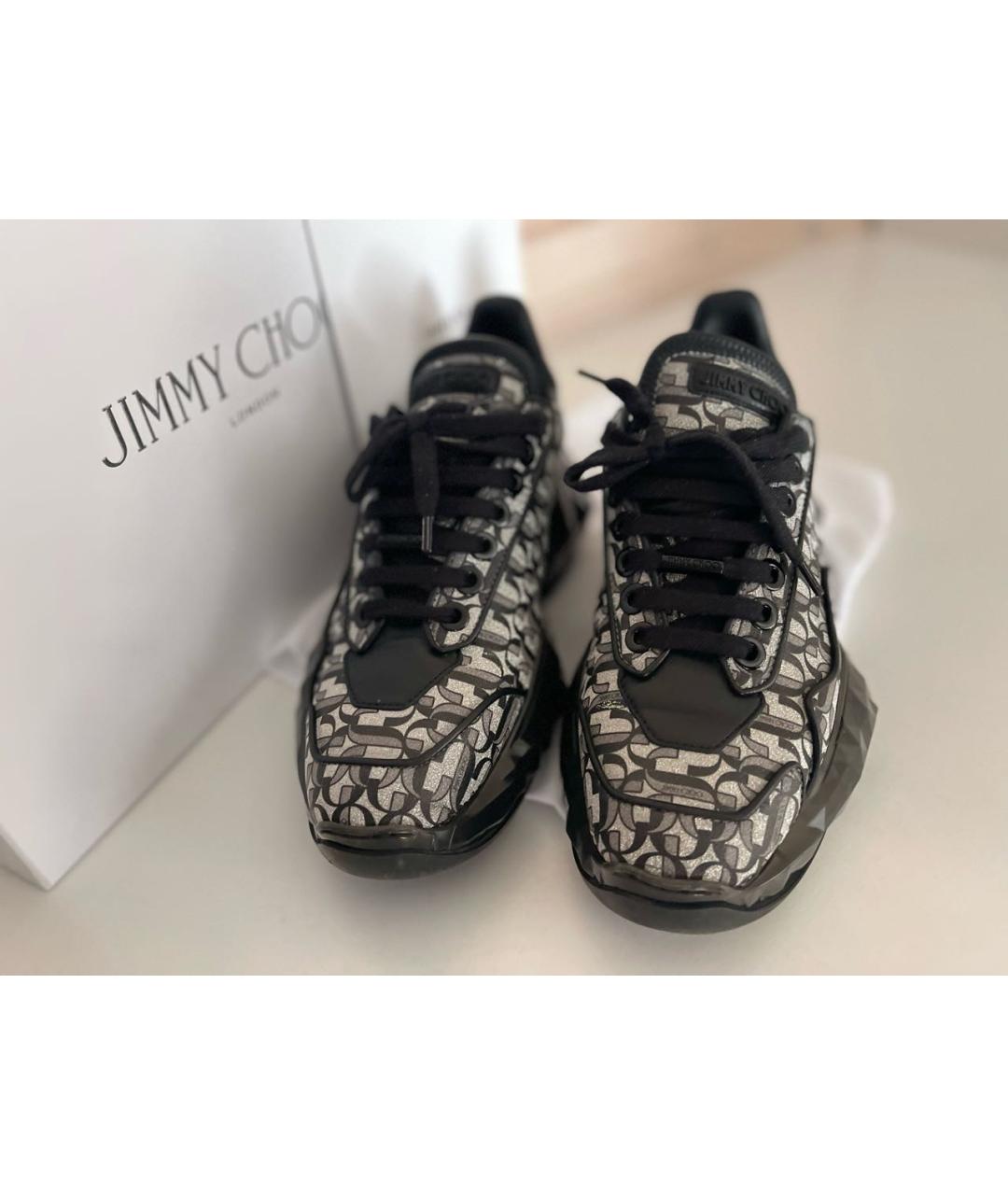 JIMMY CHOO Черные кожаные кроссовки, фото 5