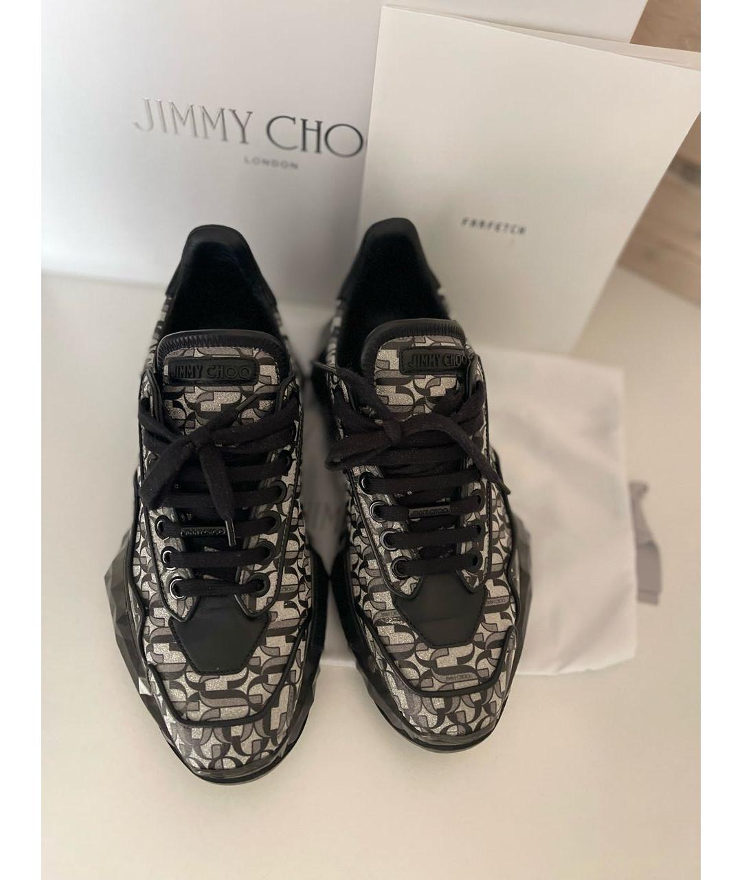 JIMMY CHOO Черные кожаные кроссовки, фото 3