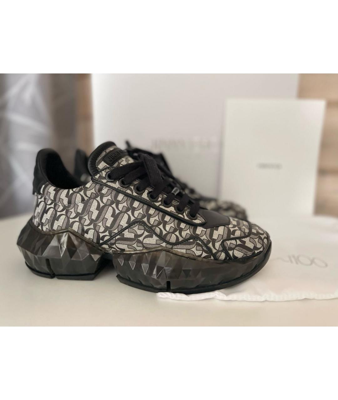 JIMMY CHOO Черные кожаные кроссовки, фото 8