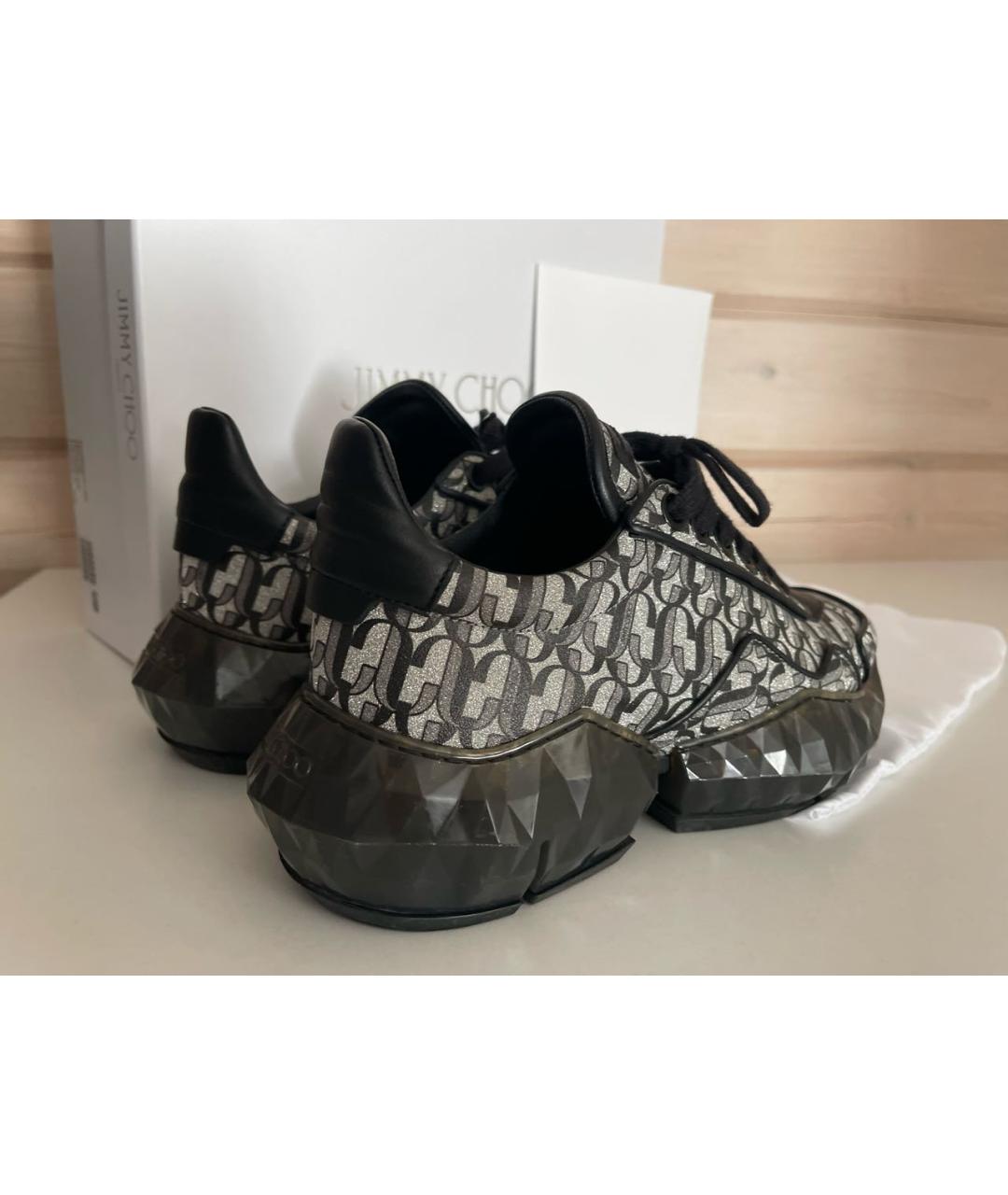 JIMMY CHOO Черные кожаные кроссовки, фото 2