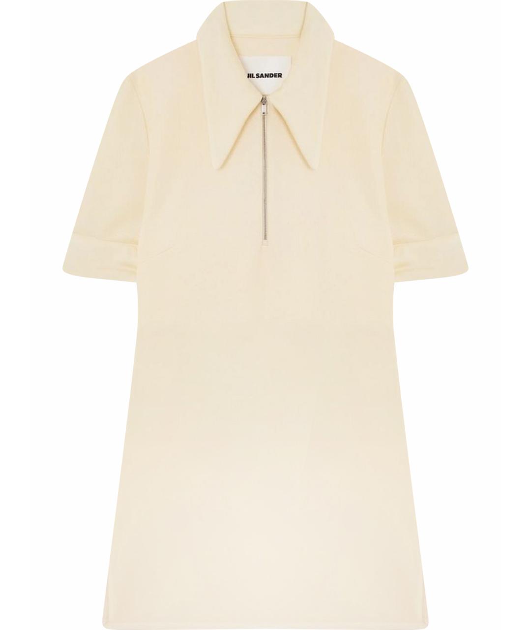 JIL SANDER Бежевая вискозная футболка, фото 1