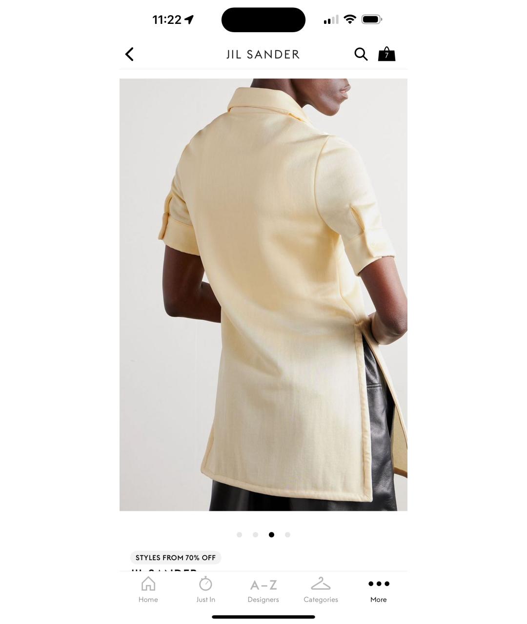 JIL SANDER Бежевая вискозная футболка, фото 3