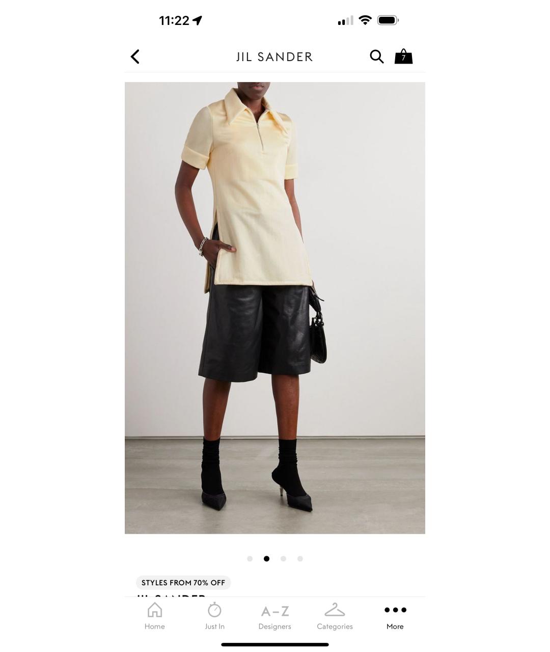 JIL SANDER Бежевая вискозная футболка, фото 4