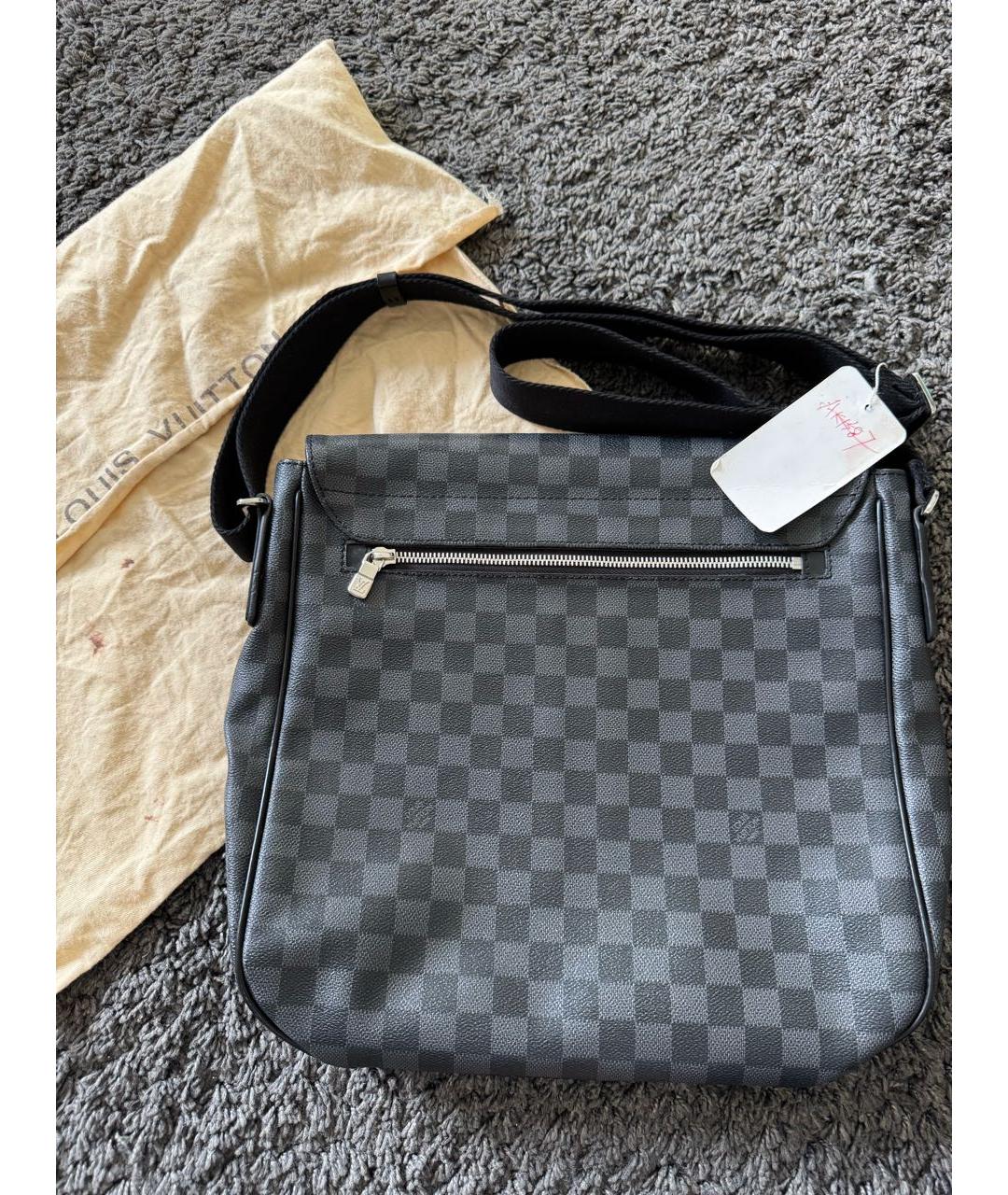 LOUIS VUITTON Черный портфель из искусственной кожи, фото 4