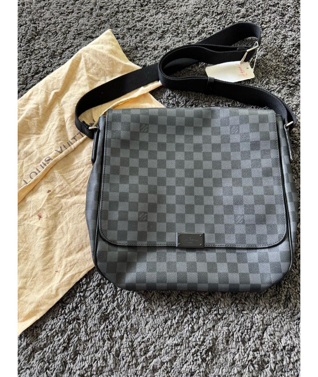LOUIS VUITTON Черный портфель из искусственной кожи, фото 7