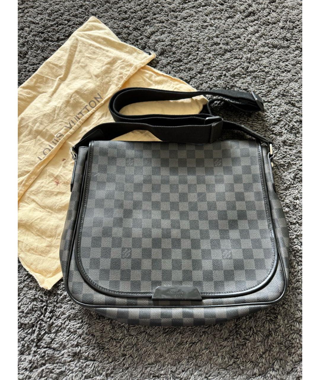 LOUIS VUITTON Черный портфель из искусственной кожи, фото 5