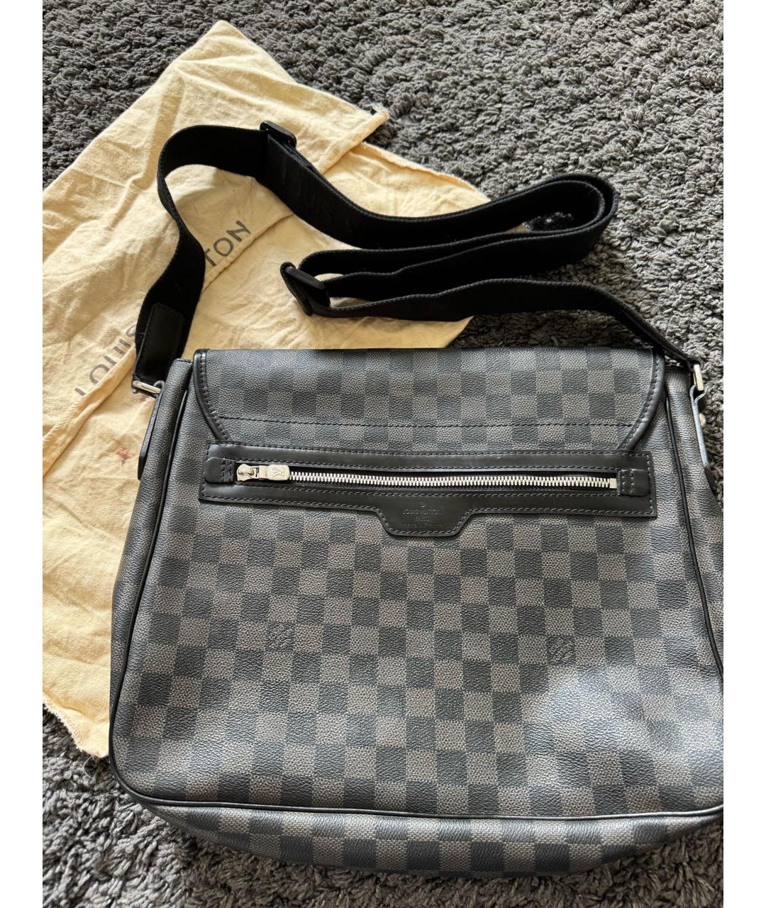 LOUIS VUITTON Черный портфель из искусственной кожи, фото 3