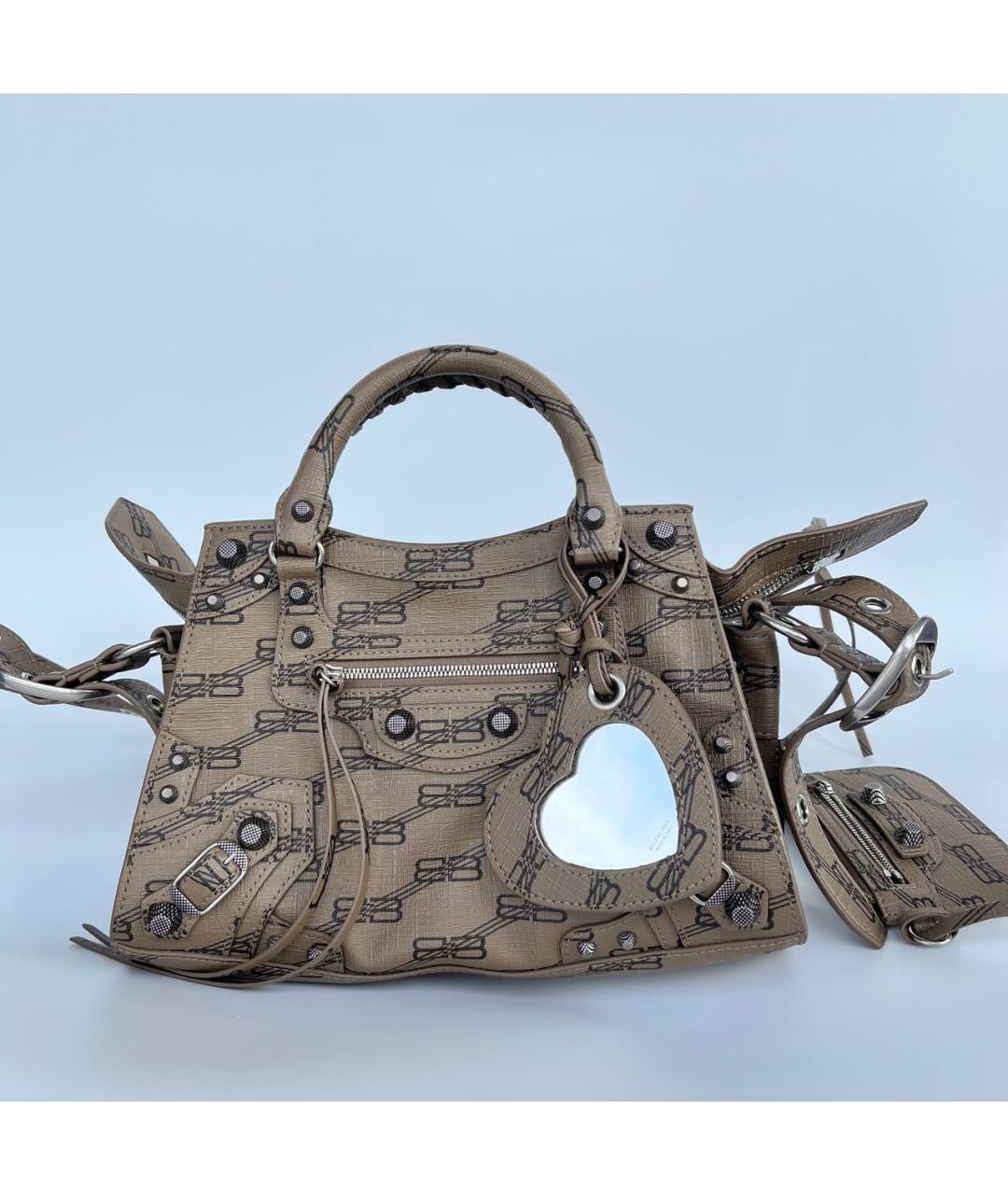 BALENCIAGA Коричневая кожаная сумка через плечо, фото 2