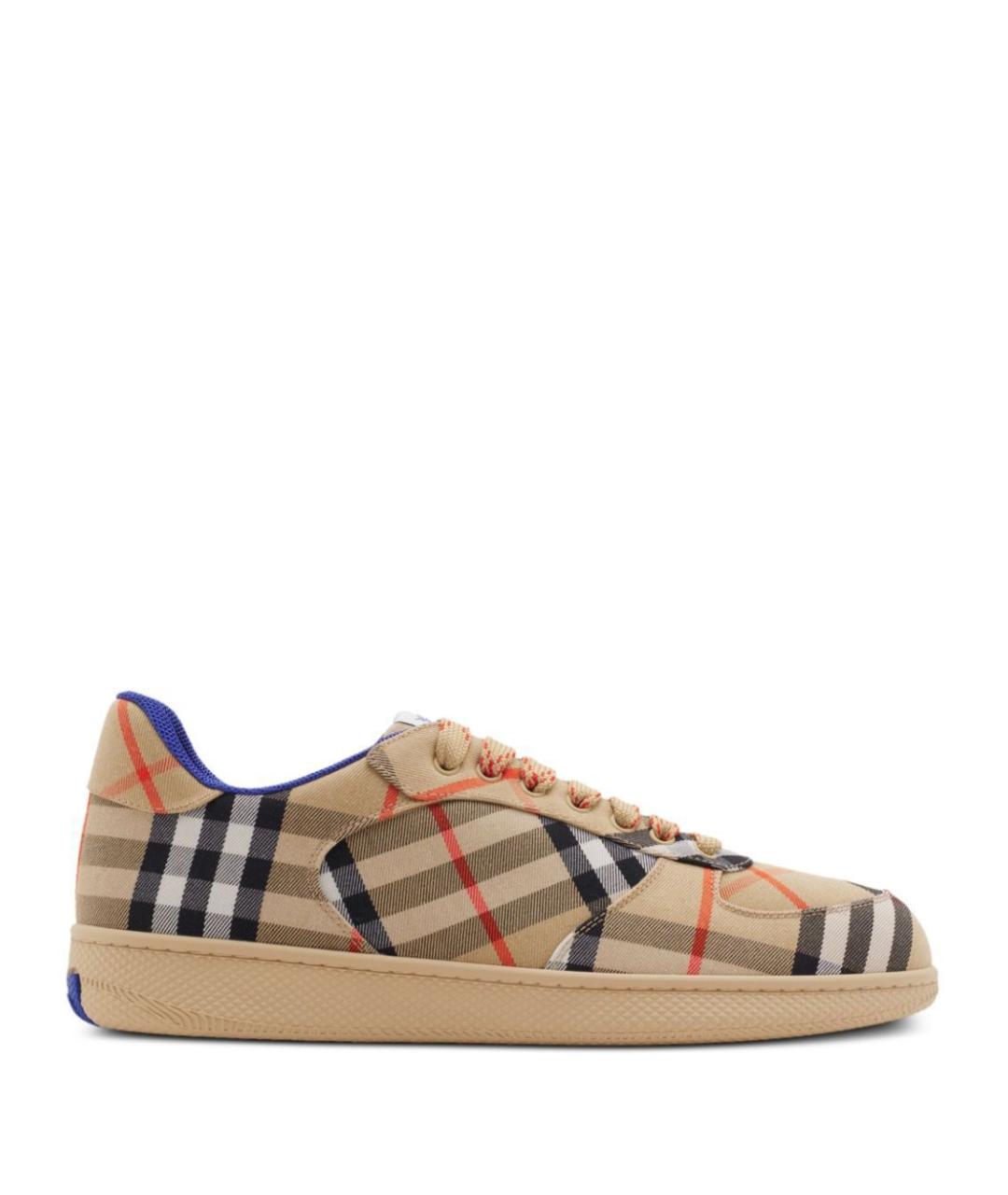 BURBERRY Бежевые синтетические низкие кроссовки / кеды, фото 1