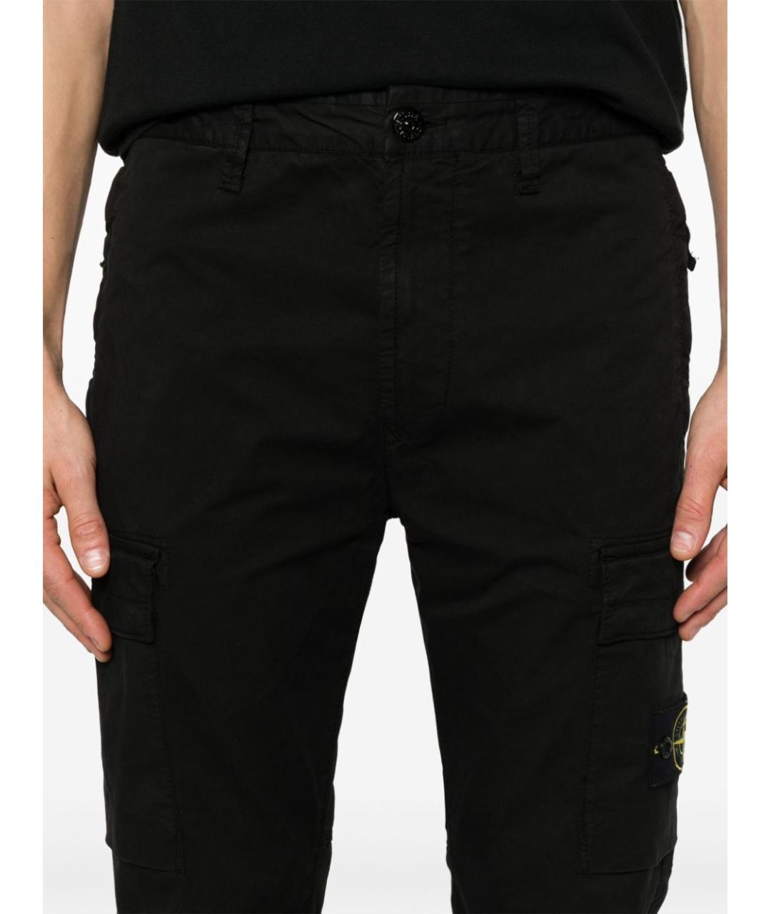 STONE ISLAND Черные хлопковые прямые джинсы, фото 4