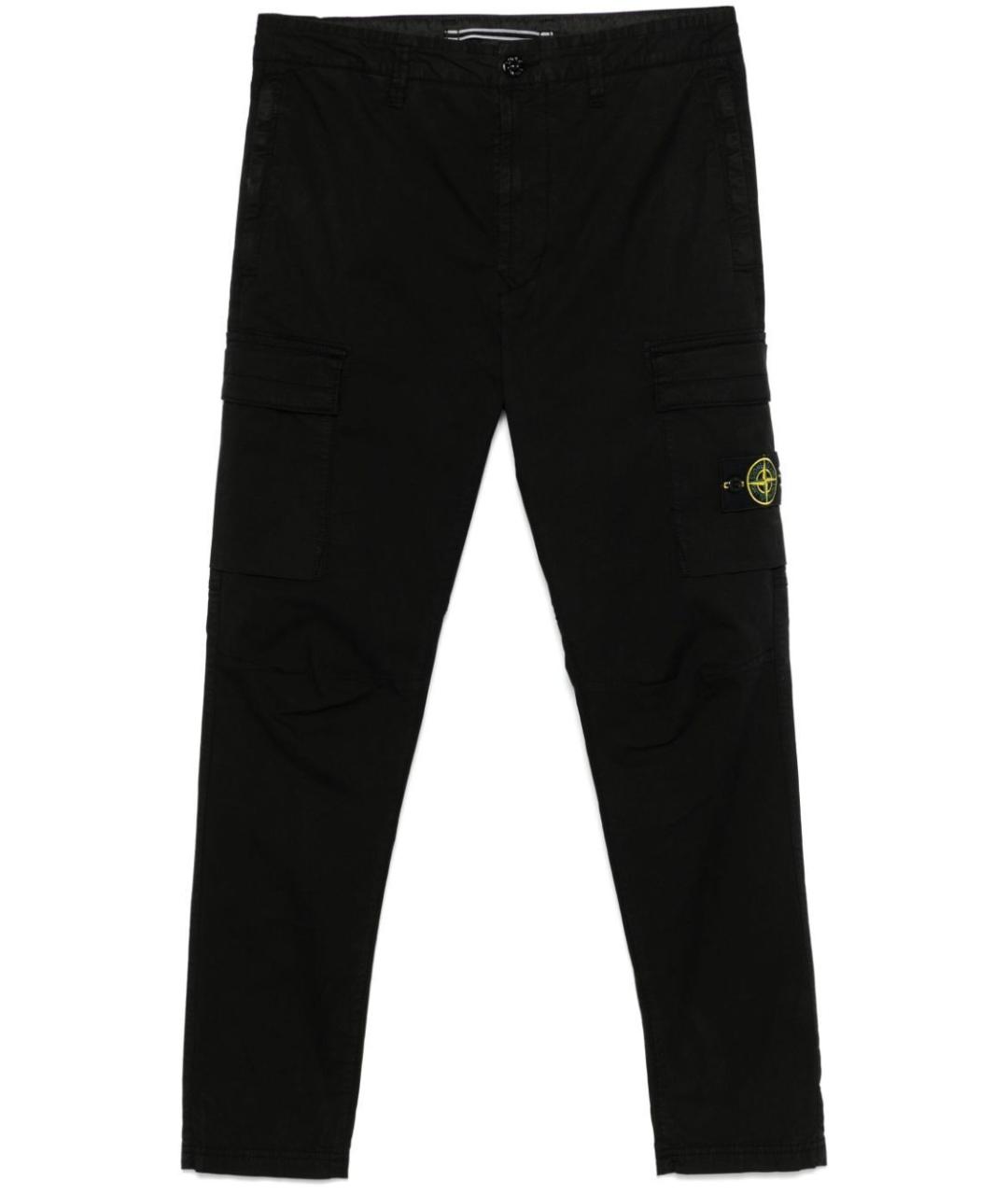 STONE ISLAND Черные хлопковые прямые джинсы, фото 1