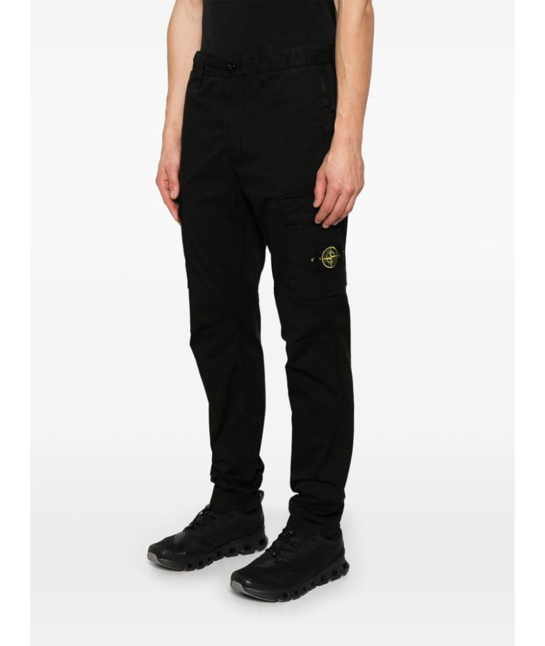 STONE ISLAND Черные хлопковые прямые джинсы, фото 2