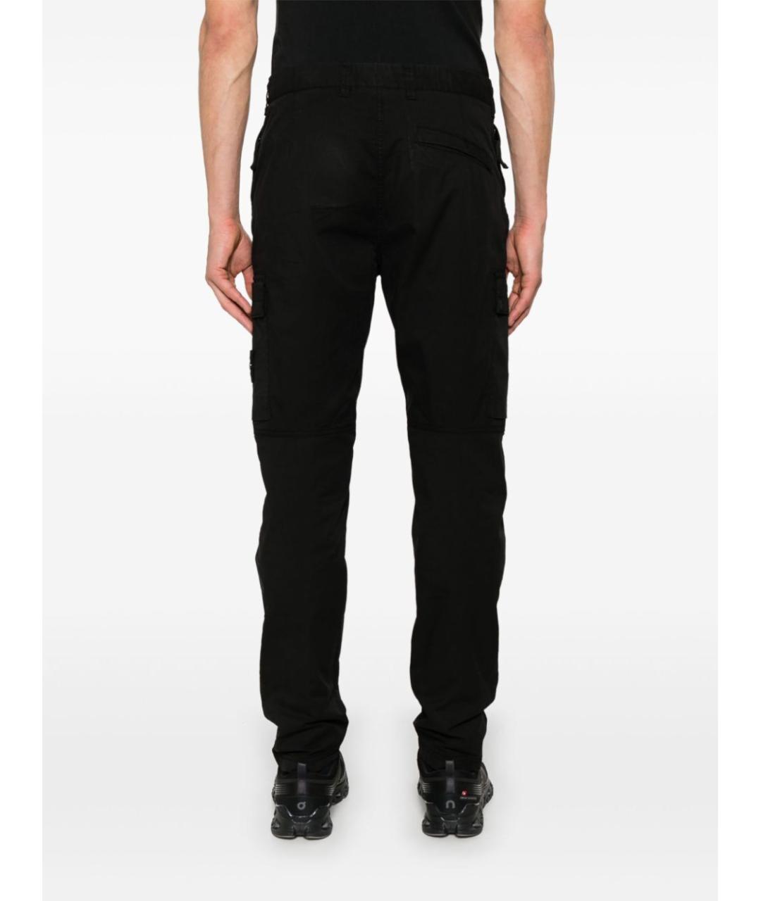 STONE ISLAND Черные хлопковые прямые джинсы, фото 3