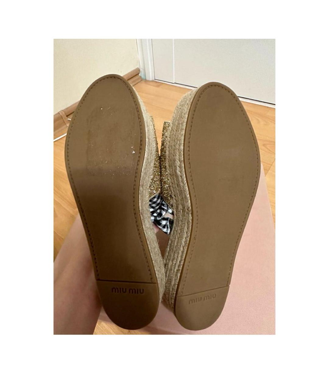 MIU MIU Серебряные кожаные босоножки, фото 7