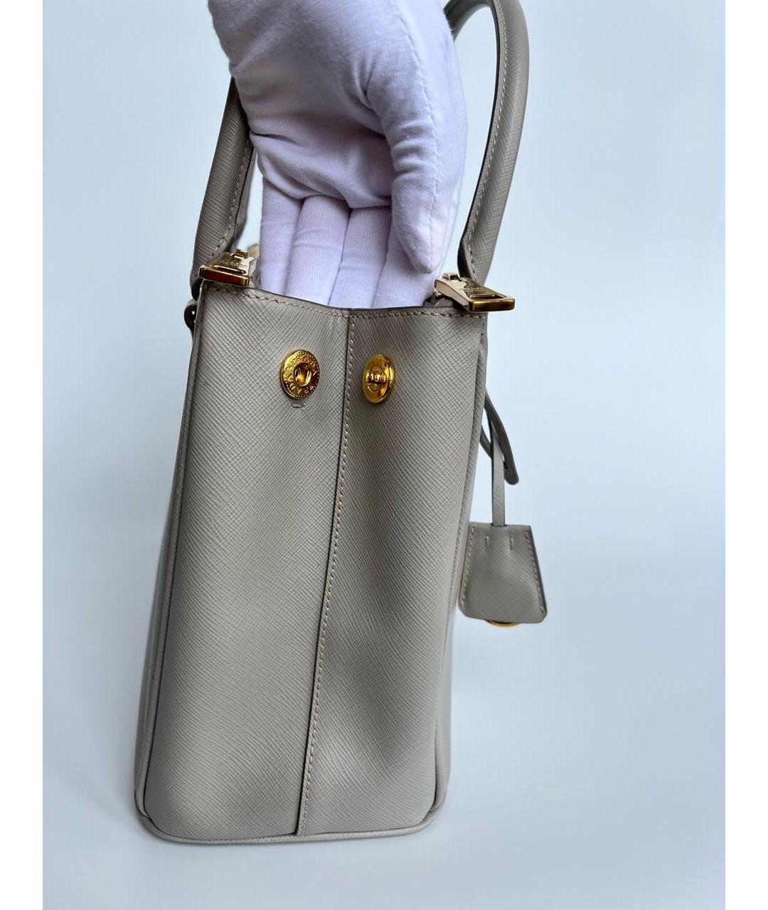 PRADA Серая кожаная сумка тоут, фото 4