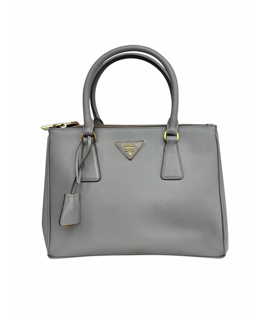 PRADA Серая кожаная сумка тоут, фото 1