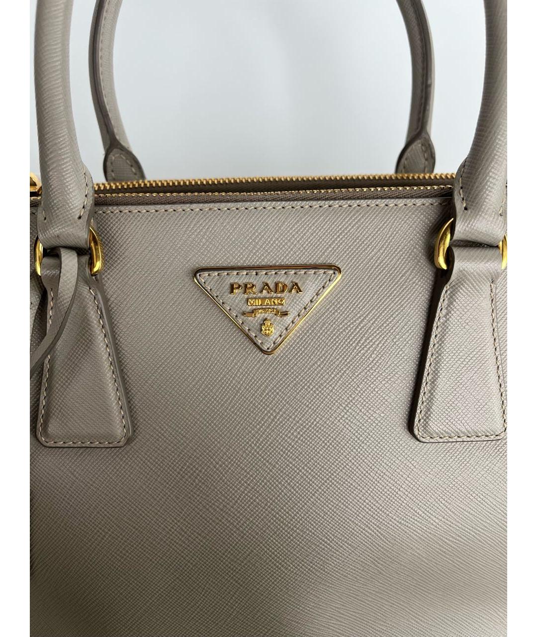 PRADA Серая кожаная сумка тоут, фото 5