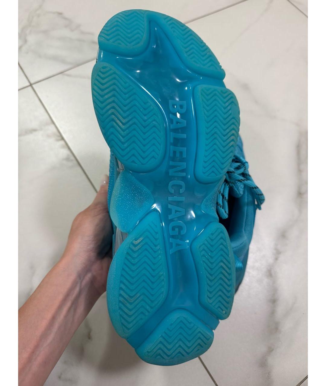 BALENCIAGA Бирюзовые кроссовки, фото 5