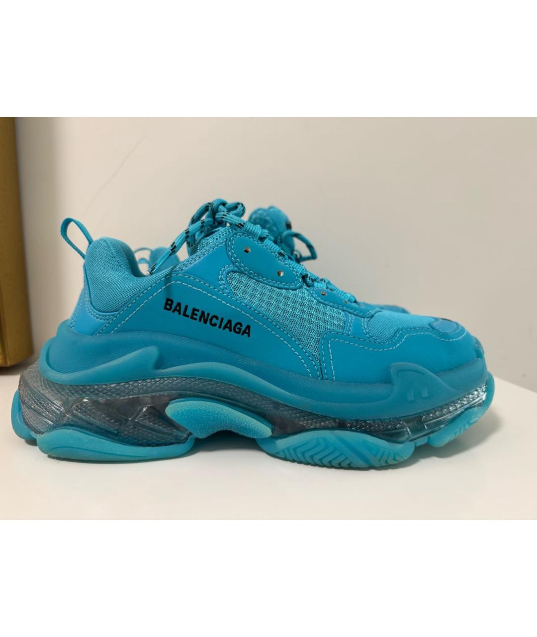 BALENCIAGA Бирюзовые кроссовки, фото 8