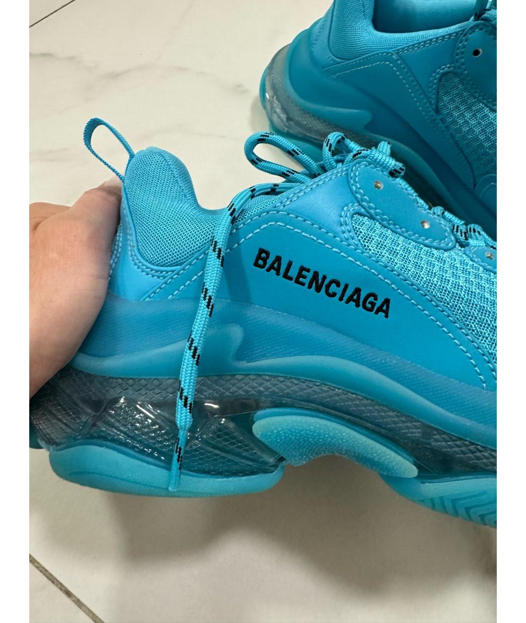 BALENCIAGA Бирюзовые кроссовки, фото 6