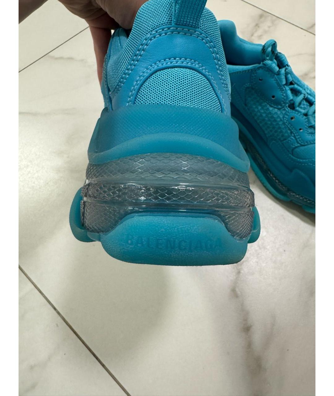 BALENCIAGA Бирюзовые кроссовки, фото 4
