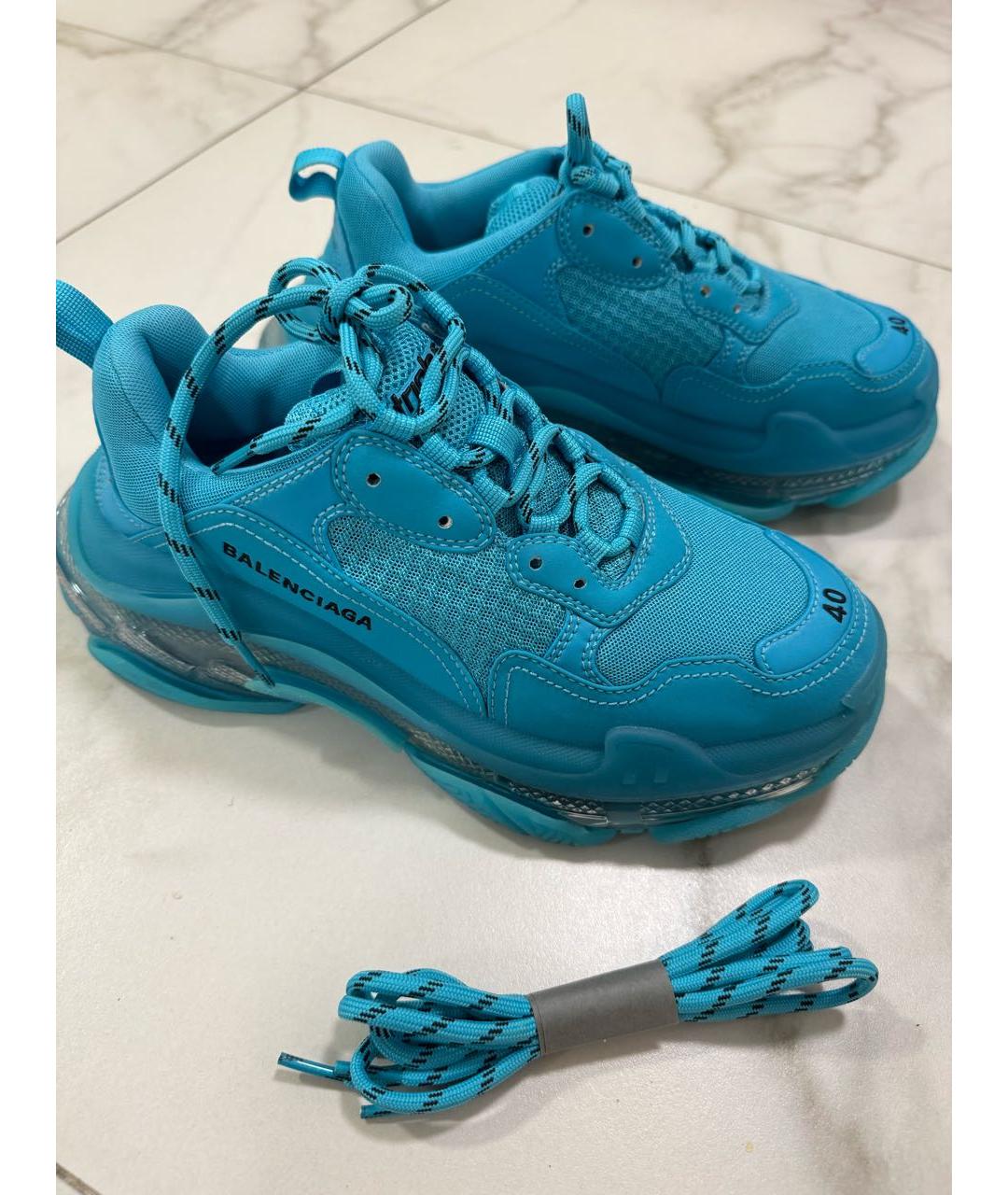 BALENCIAGA Бирюзовые кроссовки, фото 7