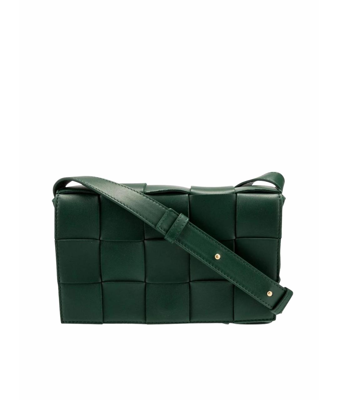 BOTTEGA VENETA Зеленая кожаная сумка через плечо, фото 1