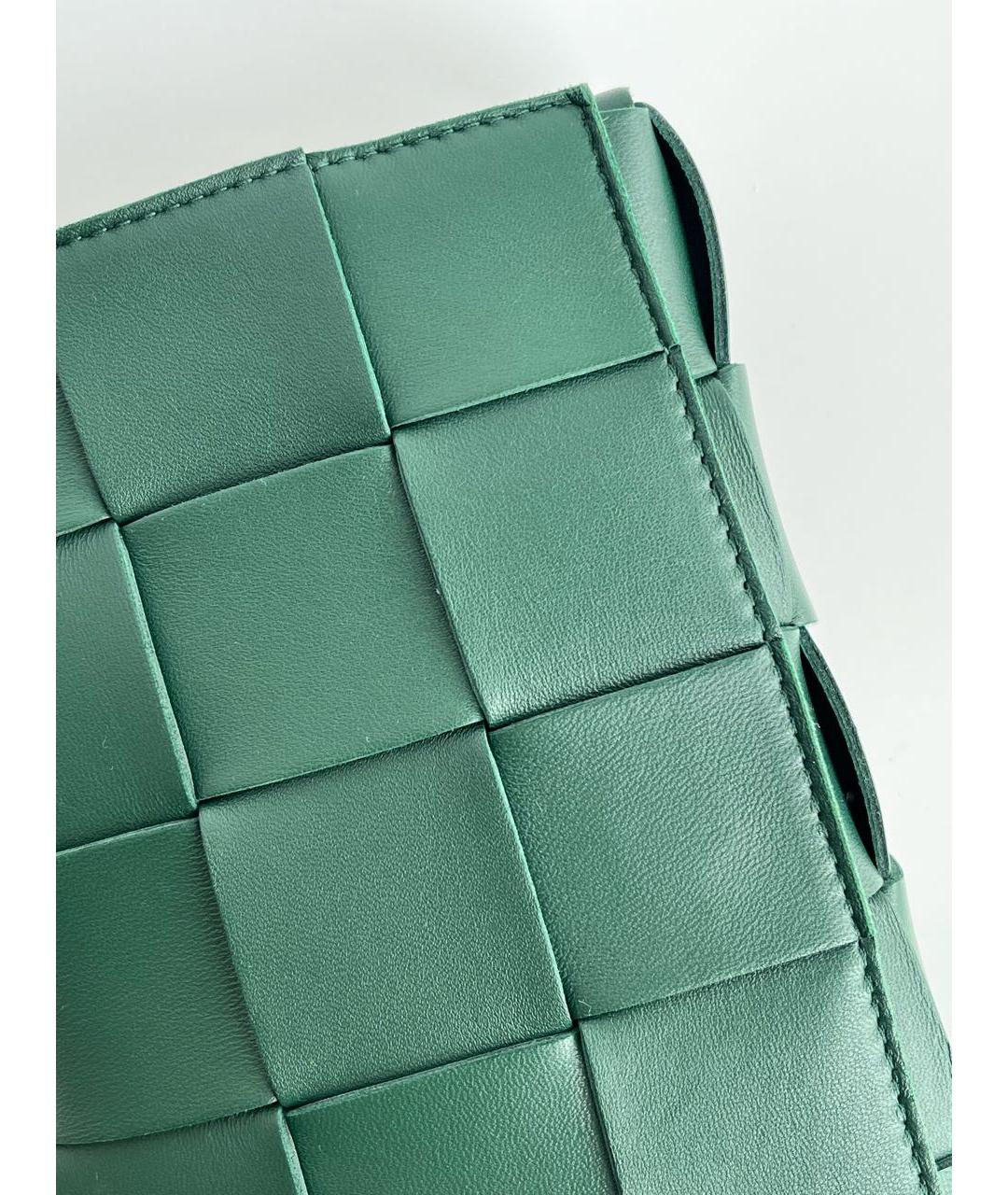 BOTTEGA VENETA Зеленая кожаная сумка через плечо, фото 4