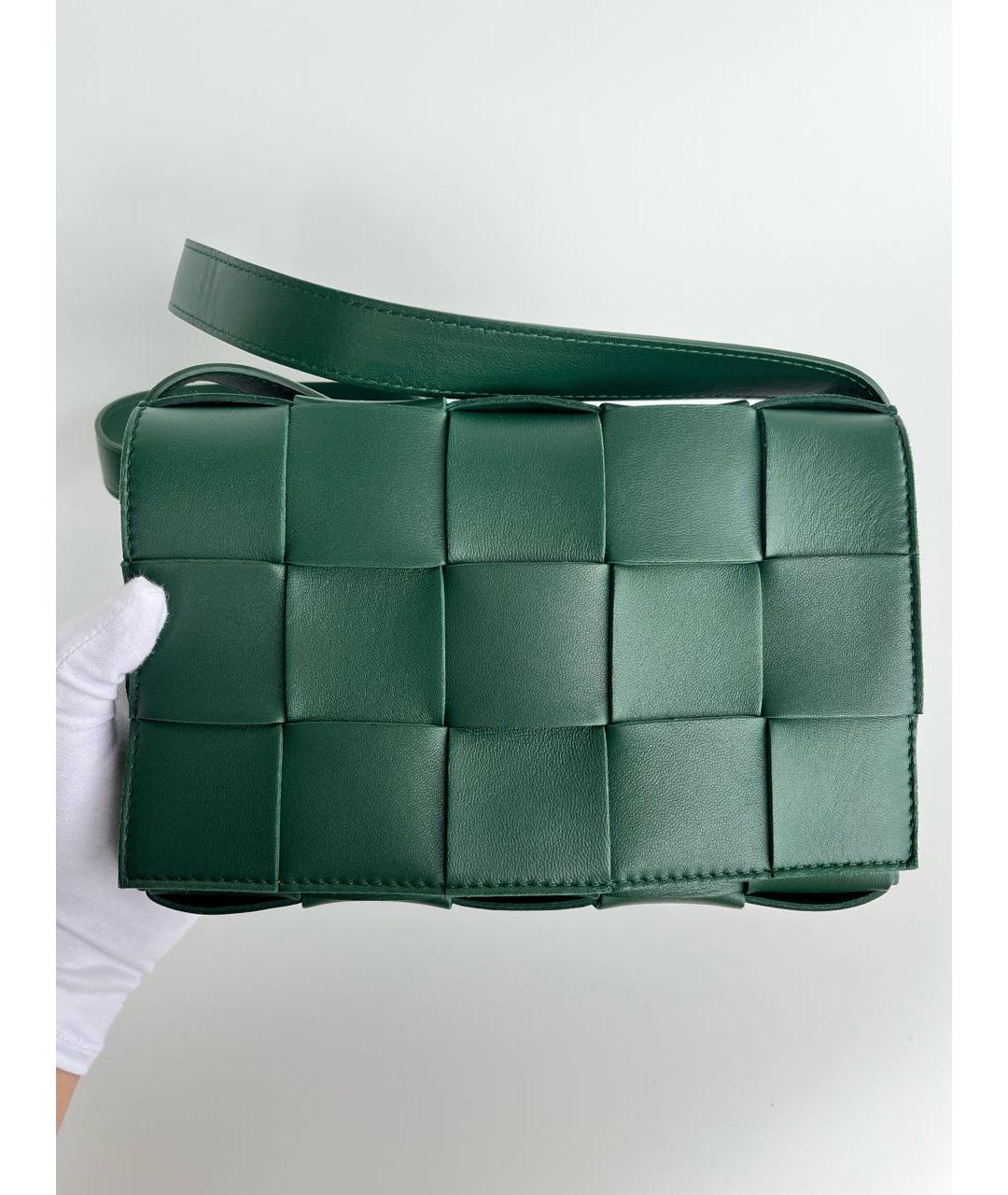 BOTTEGA VENETA Зеленая кожаная сумка через плечо, фото 8