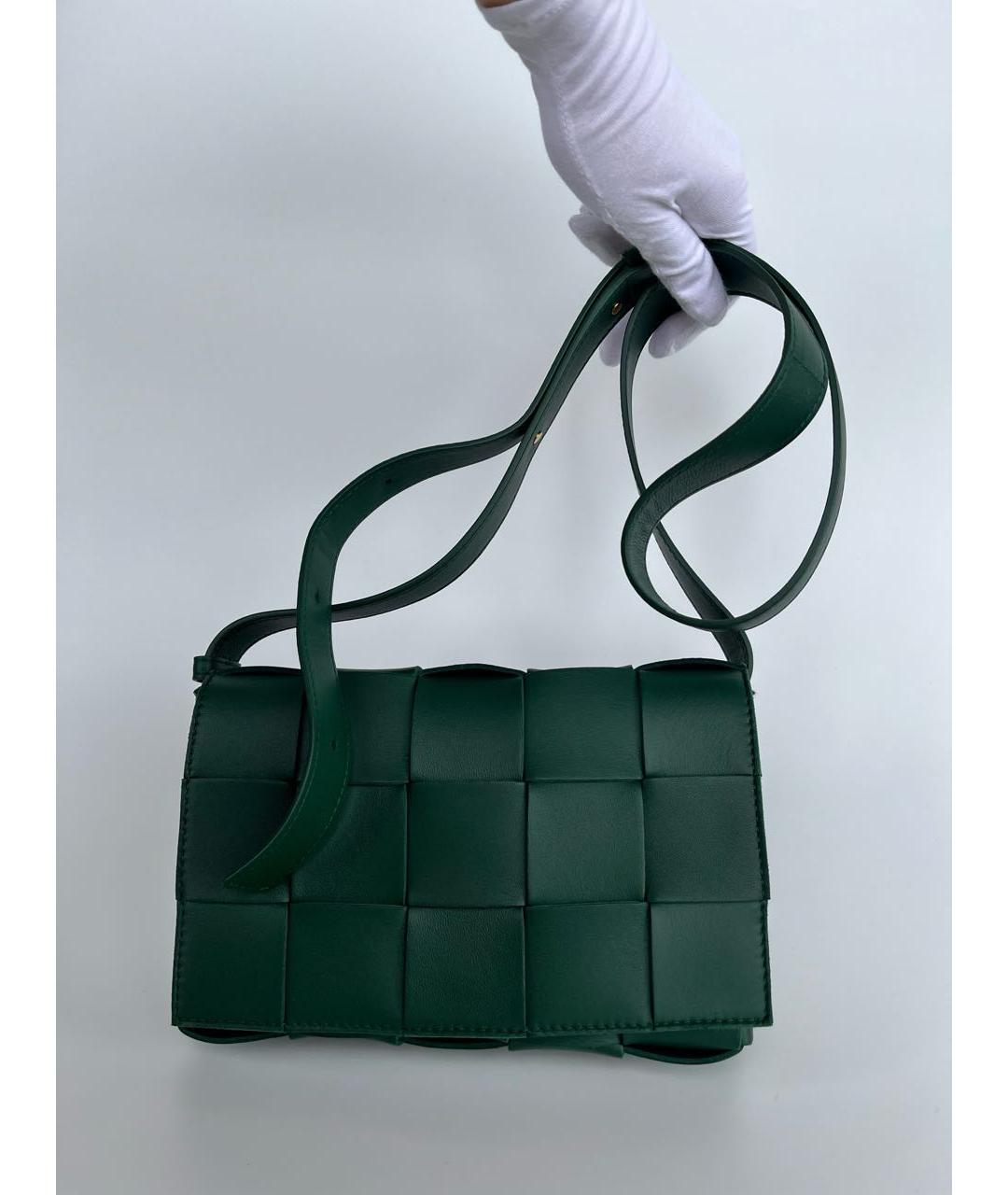 BOTTEGA VENETA Зеленая кожаная сумка через плечо, фото 2
