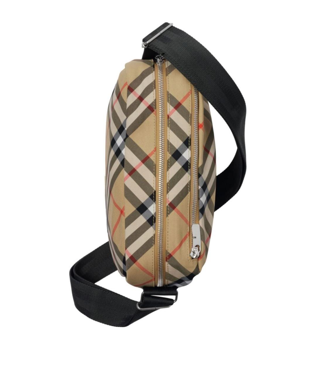BURBERRY Бежевая синтетическая сумка на плечо, фото 2