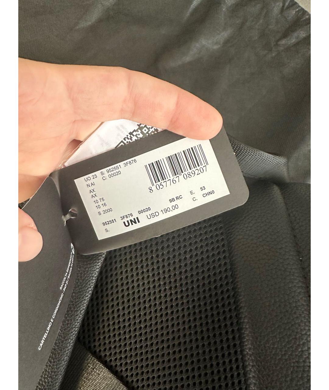 ARMANI EXCHANGE Черный рюкзак из искусственной кожи, фото 6