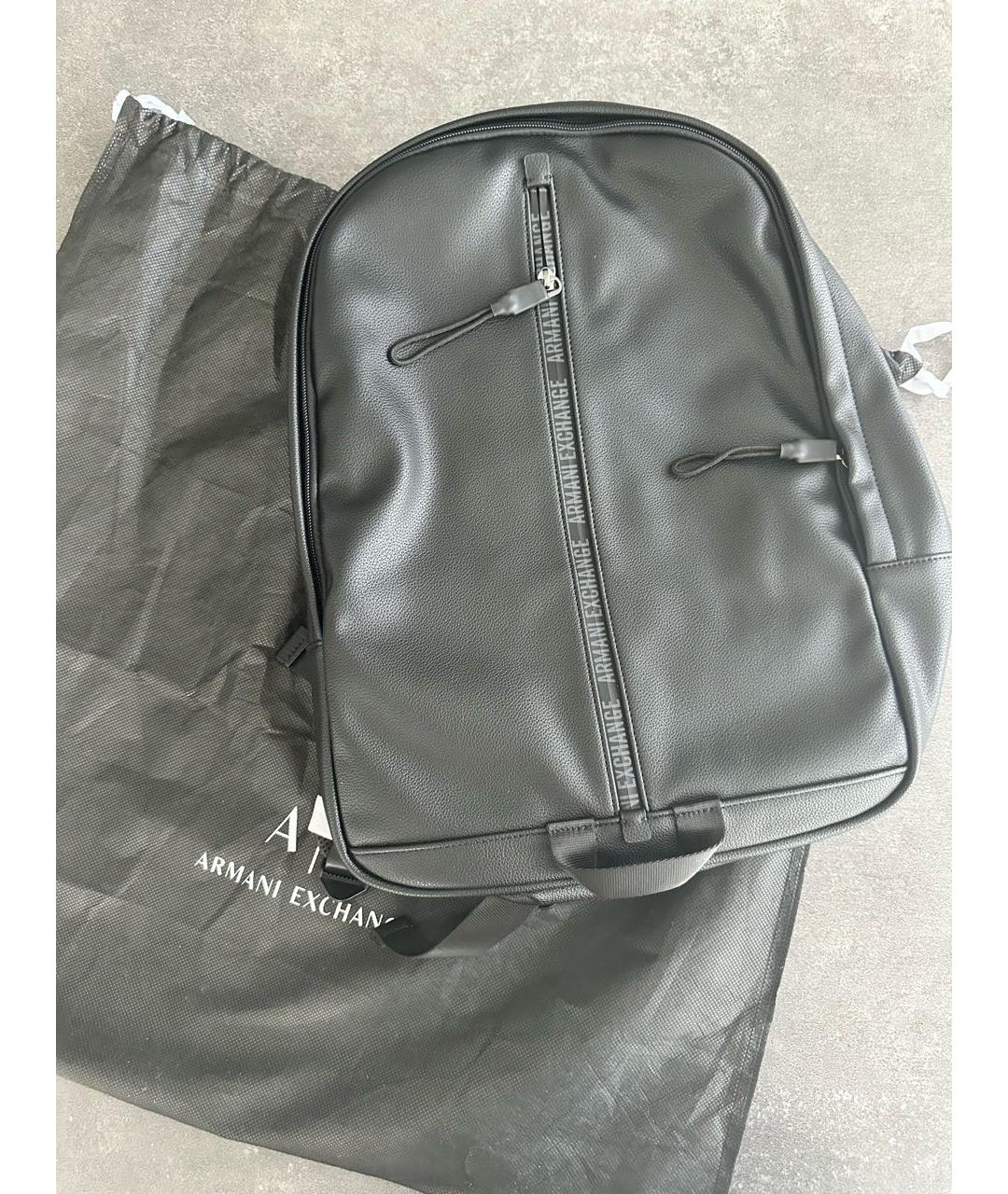 ARMANI EXCHANGE Черный рюкзак из искусственной кожи, фото 4