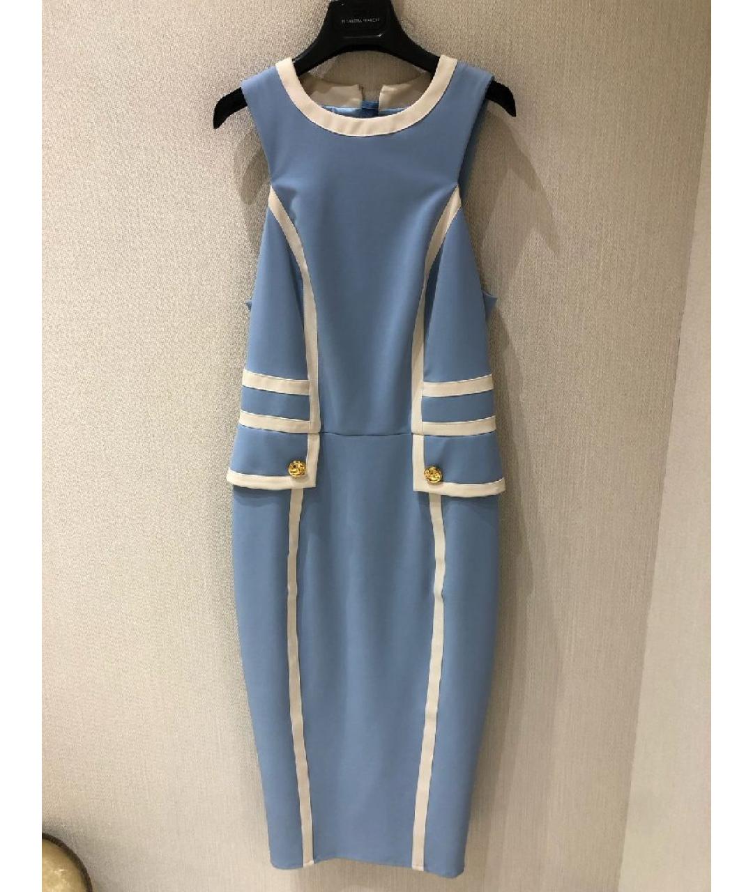 ELISABETTA FRANCHI Голубое полиамидовое платье, фото 8