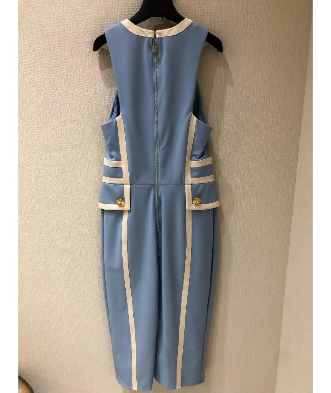 ELISABETTA FRANCHI Голубое полиамидовое платье, фото 2