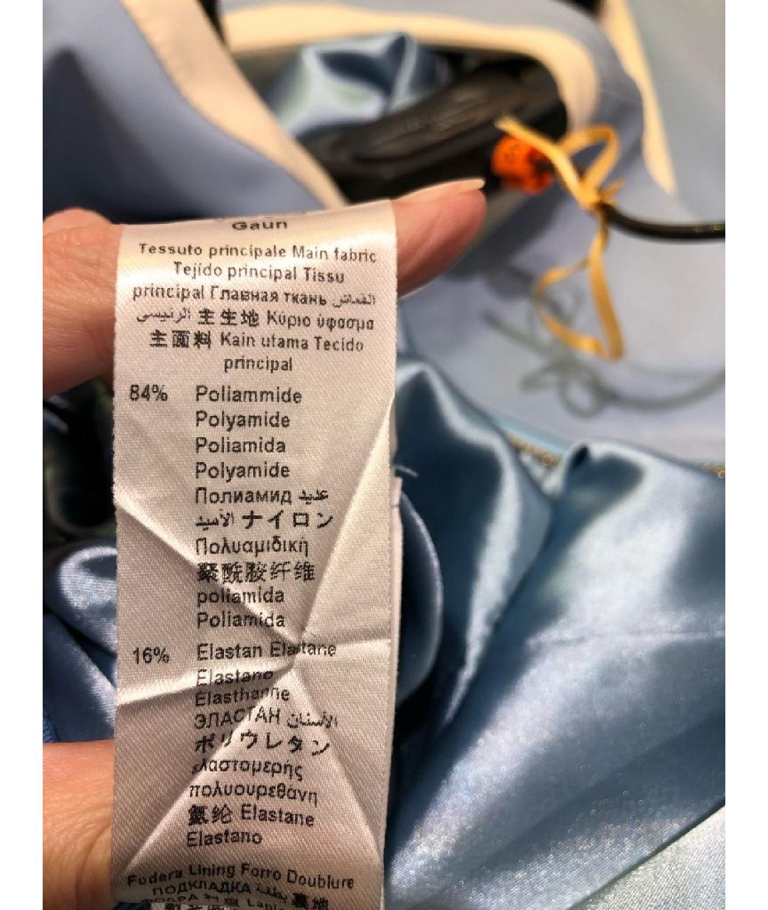 ELISABETTA FRANCHI Голубое полиамидовое платье, фото 3