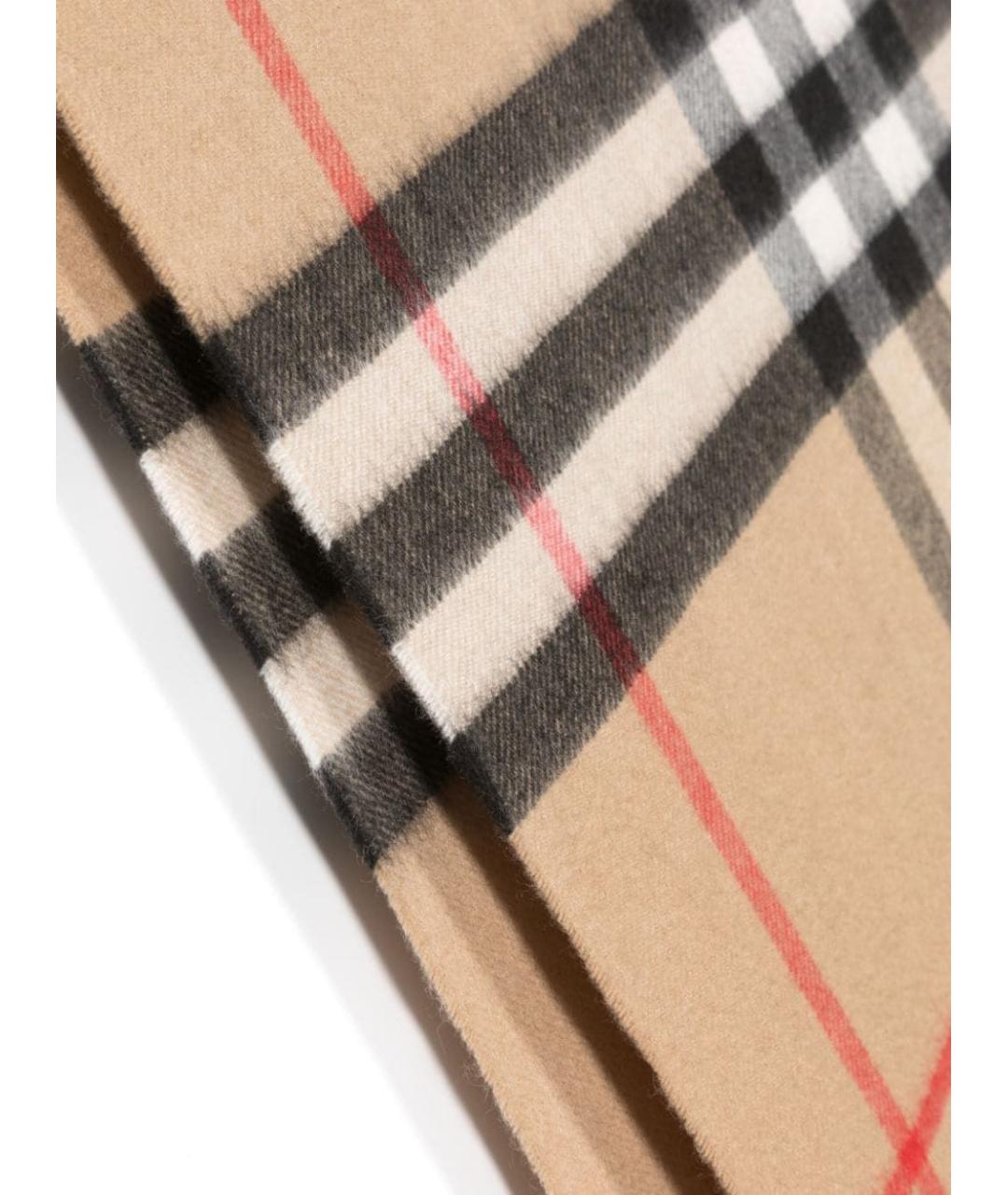 BURBERRY Бежевый шерстяной шарф, фото 3