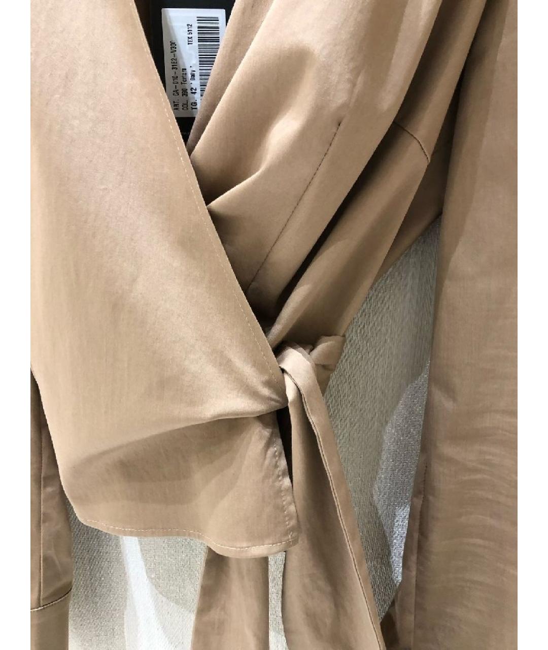 ELISABETTA FRANCHI Коричневая хлопко-эластановая рубашка, фото 5
