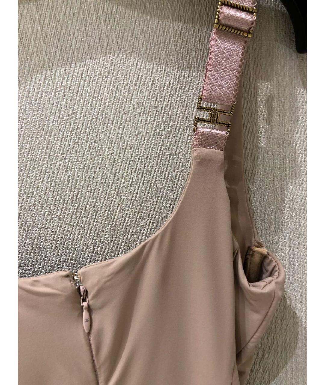 ELISABETTA FRANCHI Бежевое полиамидовое боди, фото 4